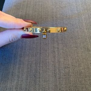 🟢 Gold Studded Crystal Padlock Bracelet